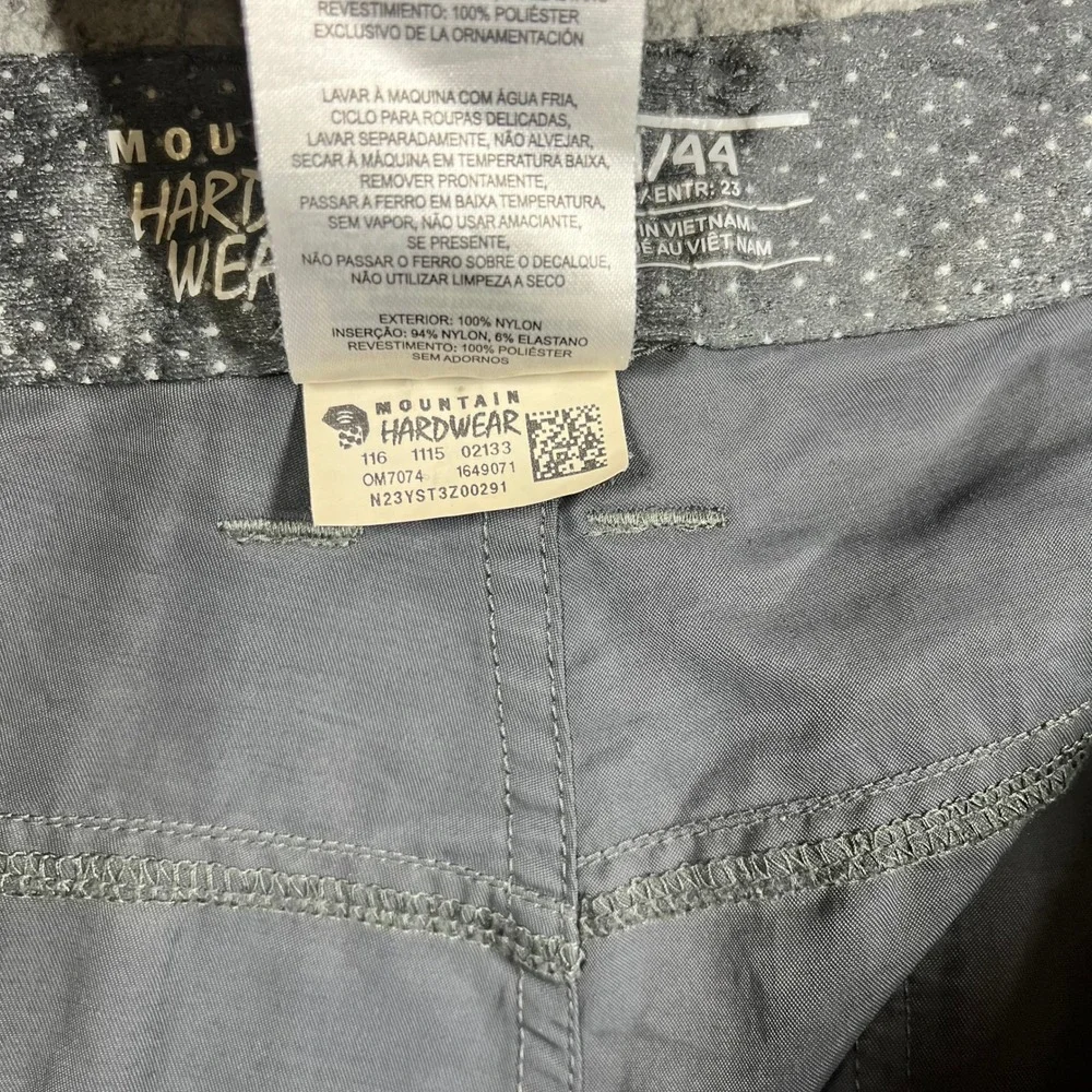 Mountain Hardwear Mens Hiking Shorts Gray Size 34 Nylon Cargo Outdoor OM7074